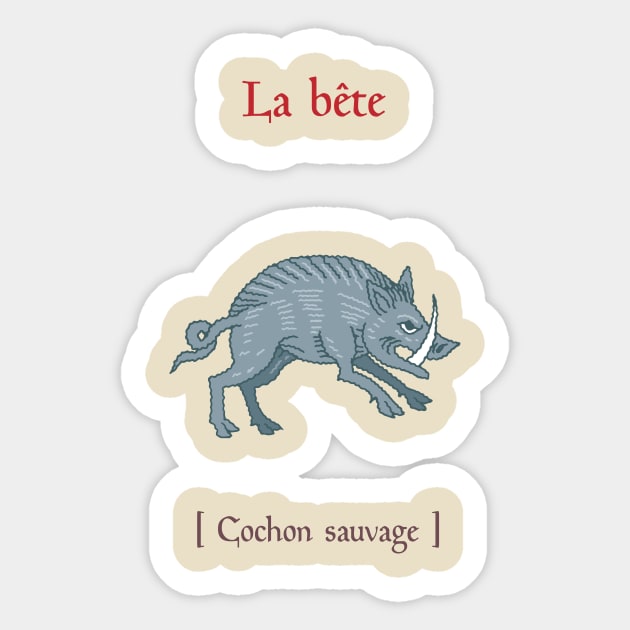 Medieval wild pig Sticker by Detayoh